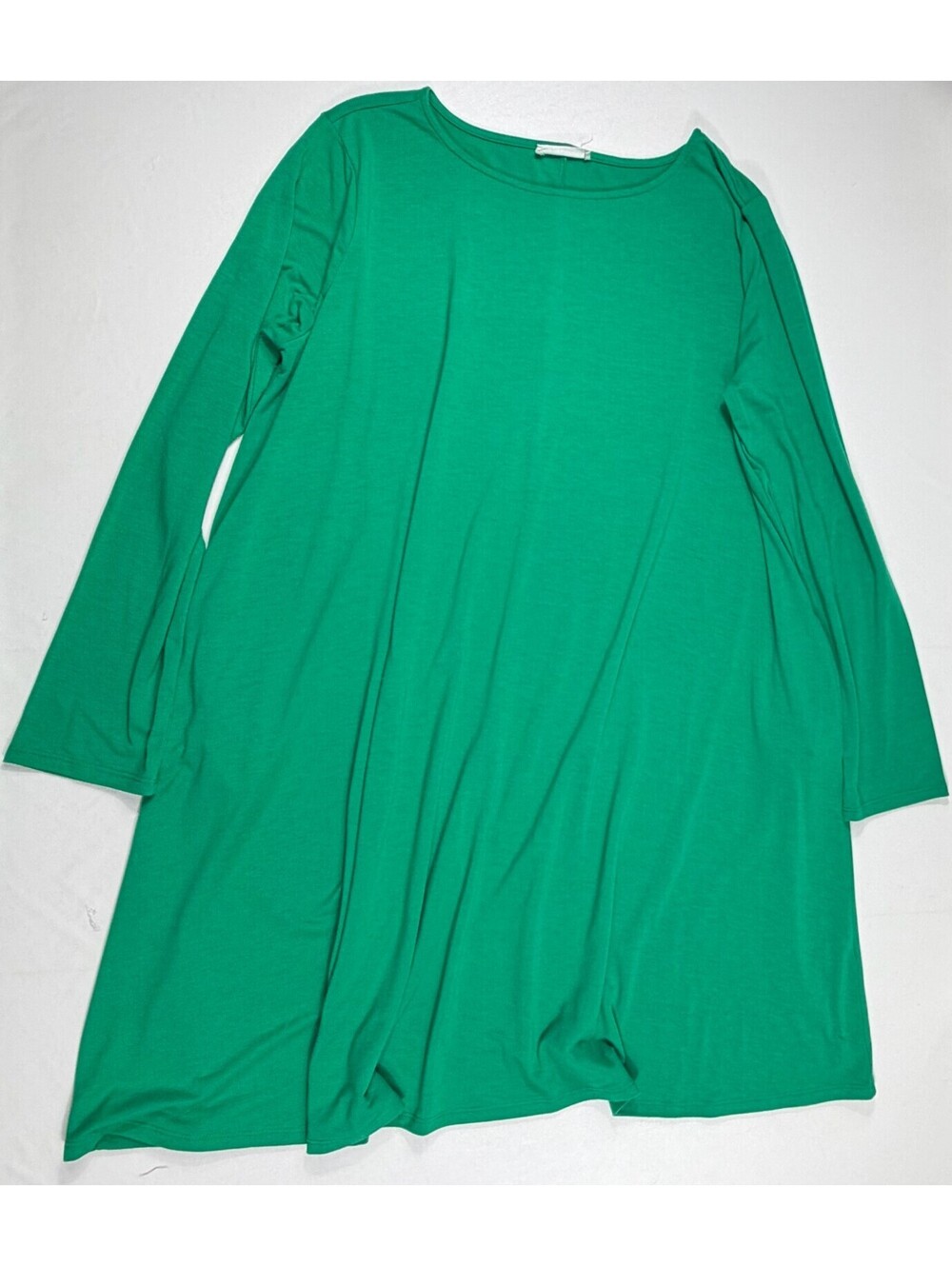 ZENANA Women's Plus Size 3X Green Long Sleeve Swing Dress